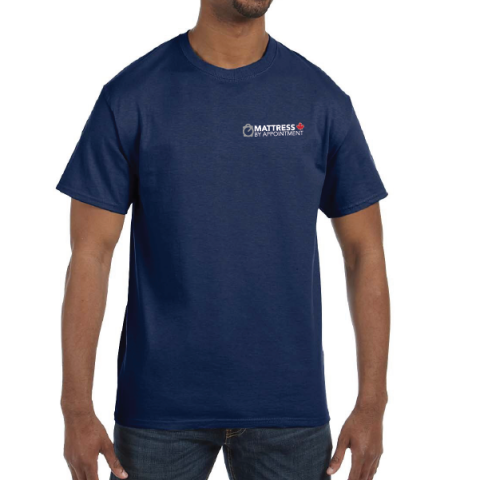 Mattress By Appointment Embroidered Tee Shirt in J Navy