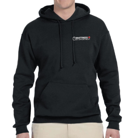 Mattress By Appointment Canada Embroidered Hoodie in Black