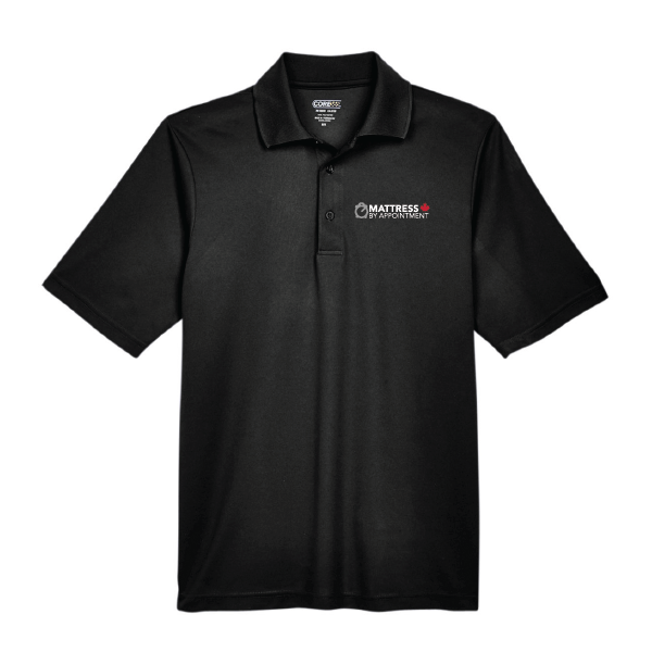 Mattress By Appointment Embroidered Golf shirt in Black