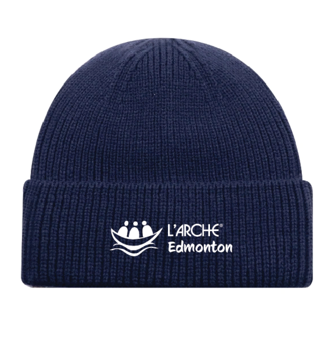 Navy Blue Cuffed Toque with full front embroidery