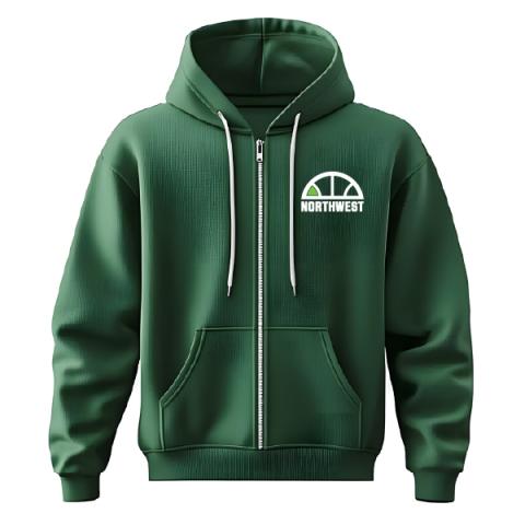 Northwest Basketball Green FullZip Hoodie