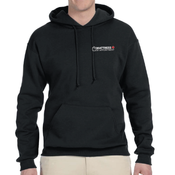 Mattress By Appointment Embroidered Fleece Hoodie in Black