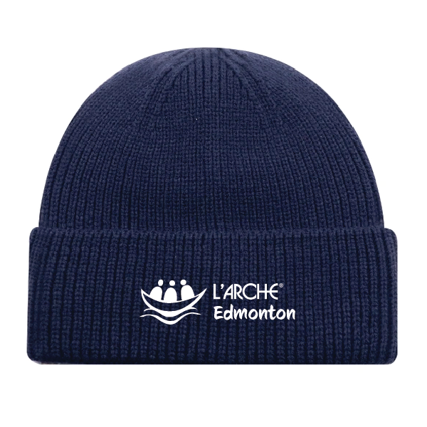 Navy Blue Cuffed Toque with full front embroidery